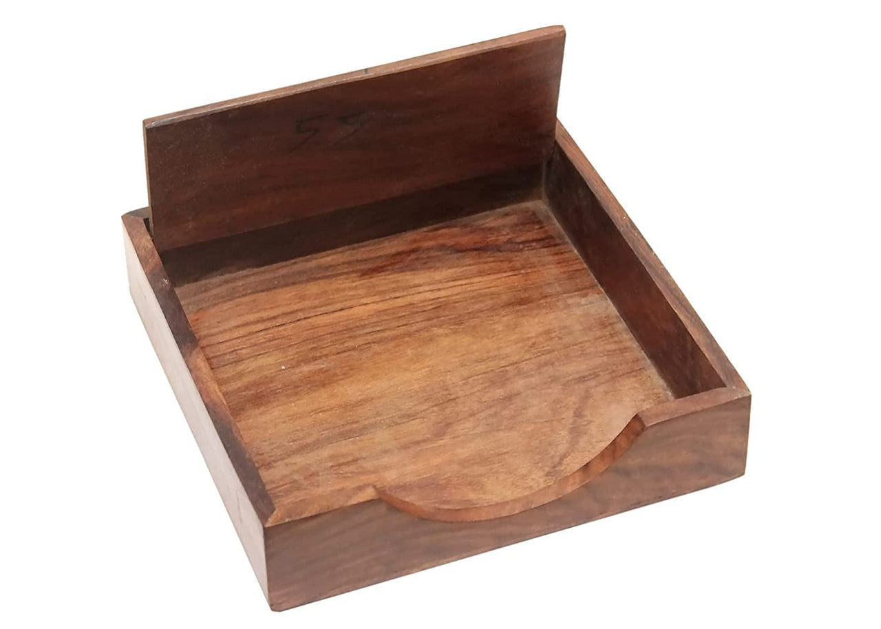 Wooden Rosewood Wooden Tissue Paper Rack , Napkin Holder for Restaurant, Office, Hotel & Table Decoration Dime Store