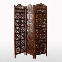 Thumbnail for Wooden Handmade Room Divider Wall Screen for Hall | Wooden Partition for Bedroom & Office Dime Store