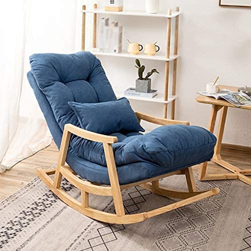 Wooden Rocking Chair with Stool | Easy Rolling Chair , Rest Chair Bedside Chair Leisure Backrest Chair with Footrest Dime Store