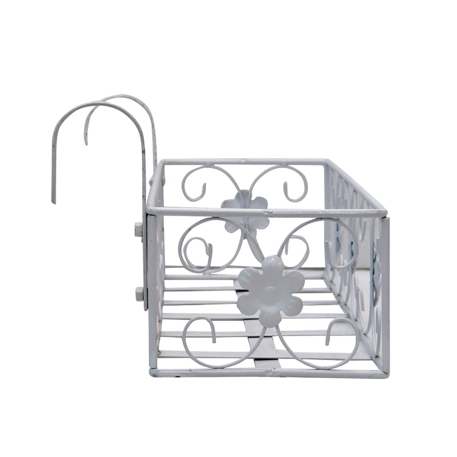 Dime Store Hanging Basket for Railing Fence Over The Balcony Grill Rack Terrace Railing Basket, Plant Hanging Holder Indoor Outdoor Plant Stand Dime Store