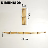 Thumbnail for Wooden Expandable Peg Rack Wall Hanger Hooks for Cloths Key & Bathroom Hanger Home Decoration Dime Store