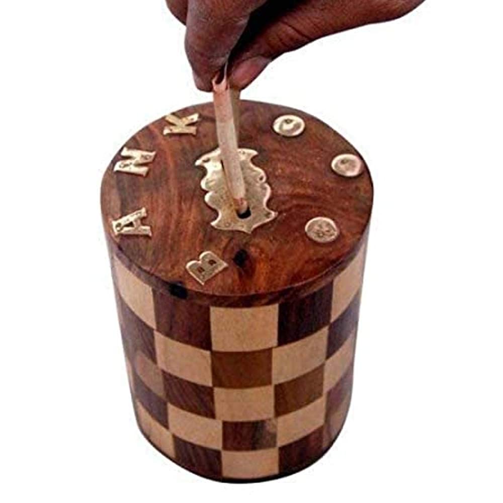Wooden Chess Shaped Money Bank , Piggy Bank Handmade Gullak Coin Storage Organizer for Kids & Adults Dime Store