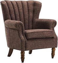 Thumbnail for Modern & Luxury Furniture Single Seater Armchair Fabric Accent Upholstered Chair Wing Back with Solid Wooden Legs Living Room Dime Store