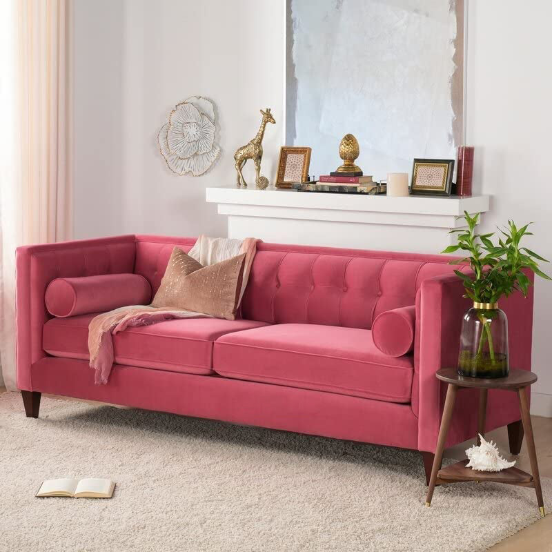 Wooden 3 Seater Modern Sofa Chesterfield Couch Loveseat for Livingroom & Hallway | Sofa for Bedroom Dime Store