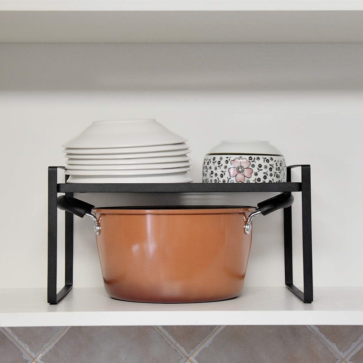 Stackable Kitchen Cabinet and Counter Shelf Organizer | Multipurpose Pantry Bedroom Bathroom Storage Racks Dime Store