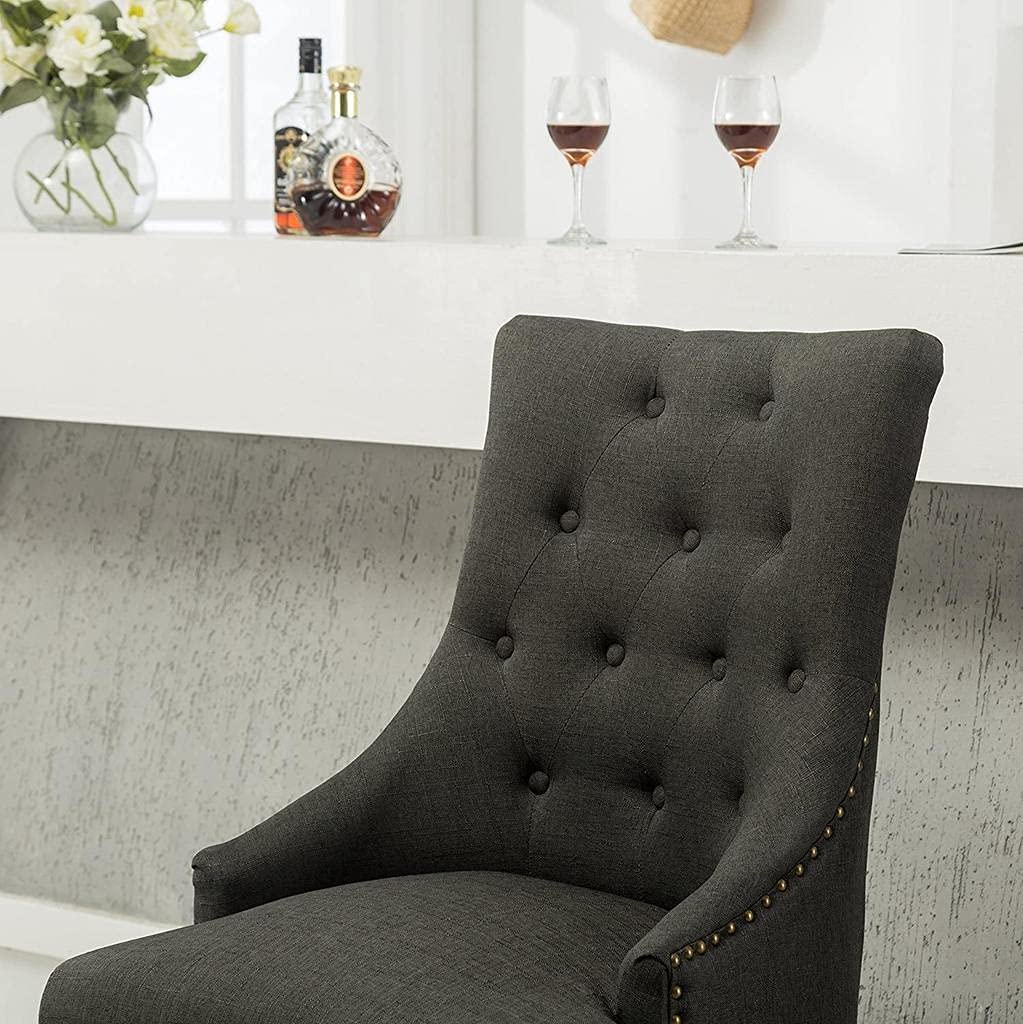 Wooden Office Chair Handmade Button Tufted Teak Wood Wingback Chairs , Chair for Dining Table Dime Store