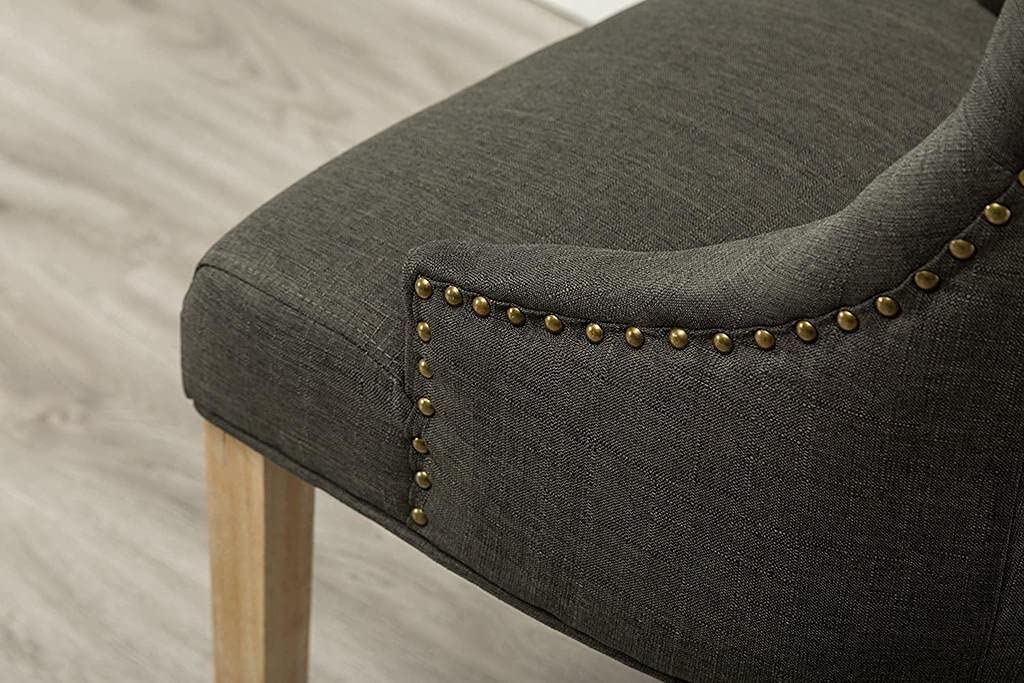 Wooden Office Chair Handmade Button Tufted Teak Wood Wingback Chairs , Chair for Dining Table Dime Store