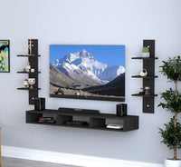 Thumbnail for Dime Store Wooden Foldable Wall Mounted TV Unit, Cabinet, with TV Stand Unit Wall Shelf for Living Room Wall Set Top Box Shelf Stand/TV Cabinet for Wall/Set Top Box Holder for Home/Living Room Ideal for TV Dime Store