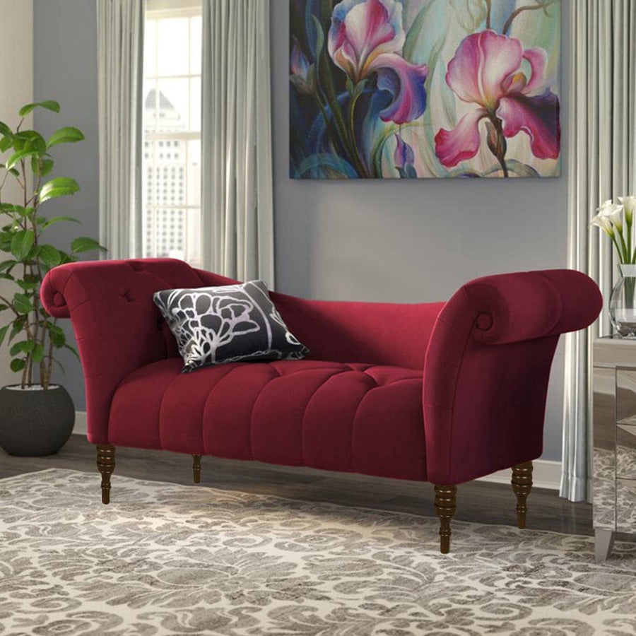 Wooden 2-Seater Settee Sofa Diwan Couch Chaise Lounge for Home and Living Room Dime Store