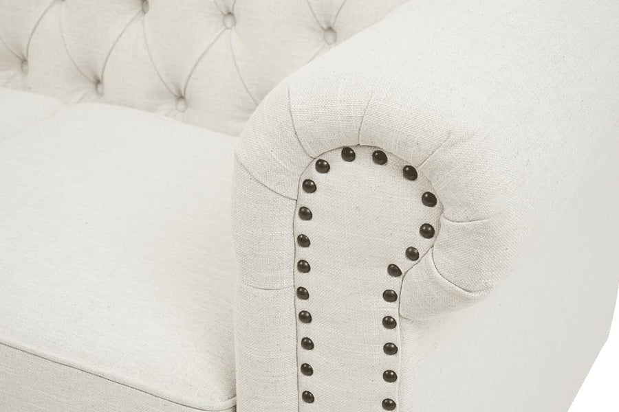 Wooden 2 Seater Chesterfield Sofa for Livingroom, Bedroom & Office | Modern Arm Chesterfield Sofa for Hallway Dime Store