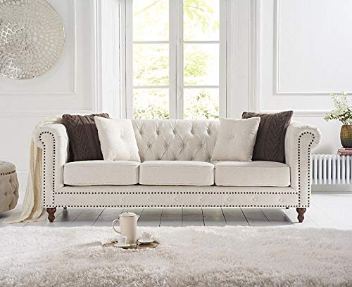 Wooden Furniture Velvet 3 Seater Leatherette Modern Chesterfield Sofa Couch Chaise Lounge Sectional Sofa for Living Room Office Guest Room Dime Store