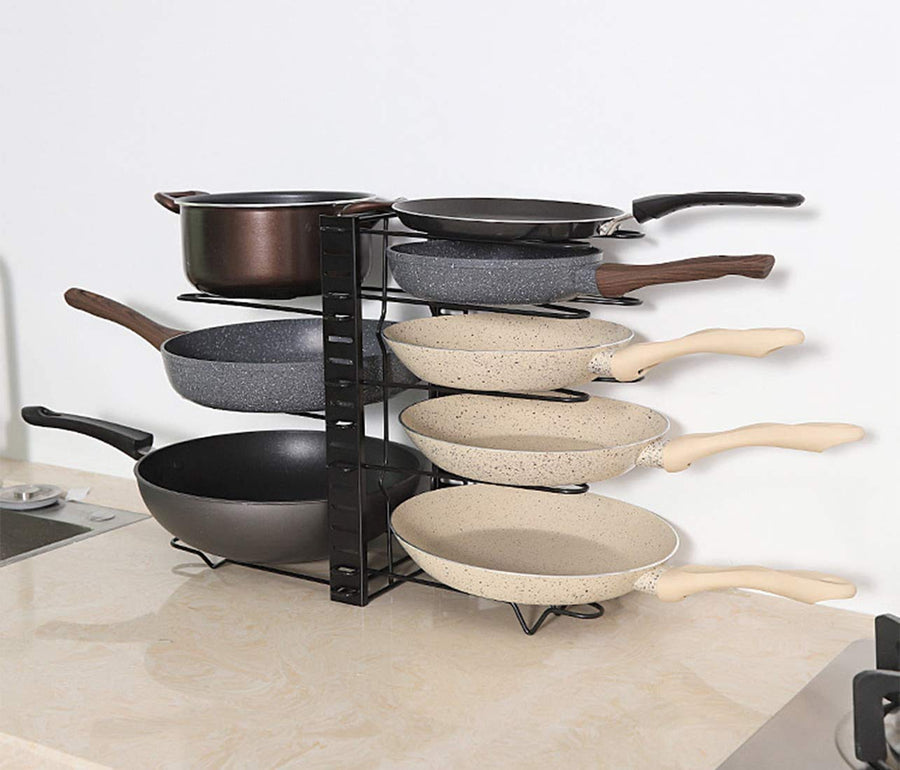 Pot Rack Organizer Kitchen Organizer, 8 & 5 Tiers Adjustable Pots And Pans Organizer, Large Pot Lid Holders Pan Rack For Kitchen Cabinet Counter Dime Store