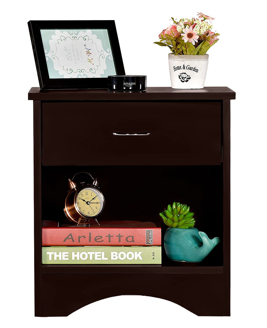 Bedside Table for Bedroom with Drawer Storage Side Table for Office Table Books Magazine Storage Organizer/Cabinet Shelves/End Table with Shelves Dime Store