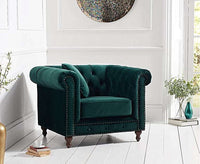Thumbnail for Wooden Modern Chesterfield Sofa for Living Room, Office Or Hallway, Single Seater Sofa for Bedroom Dime Store