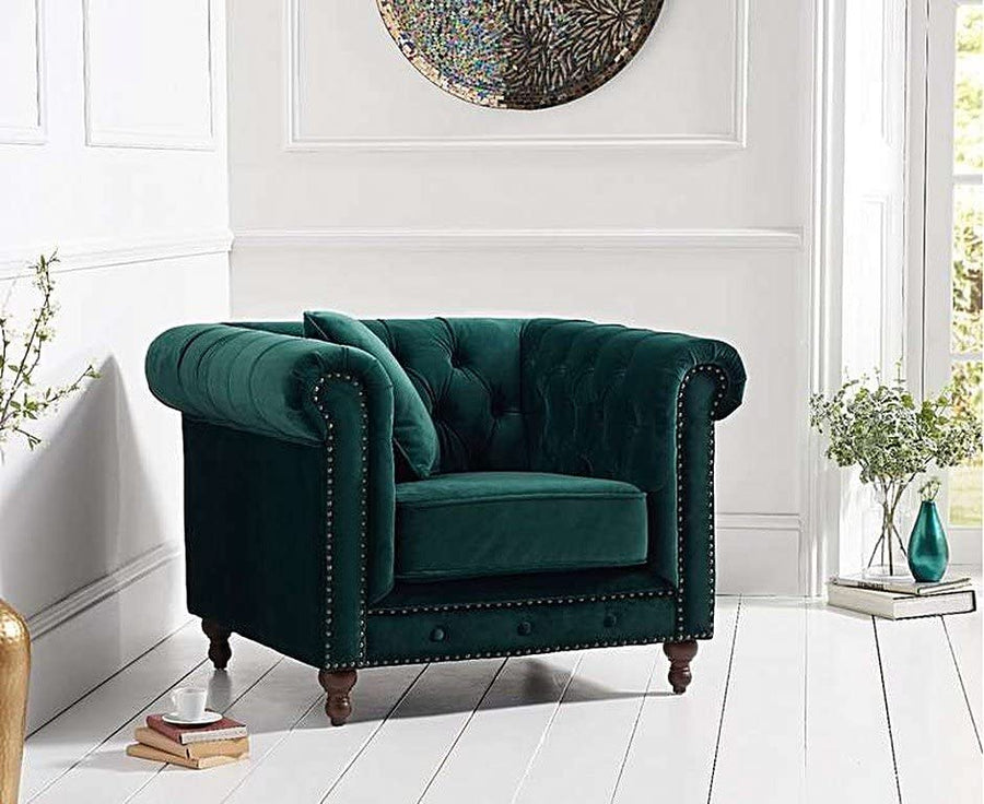 Wooden Modern Chesterfield Sofa for Living Room, Office Or Hallway, Single Seater Sofa for Bedroom Dime Store