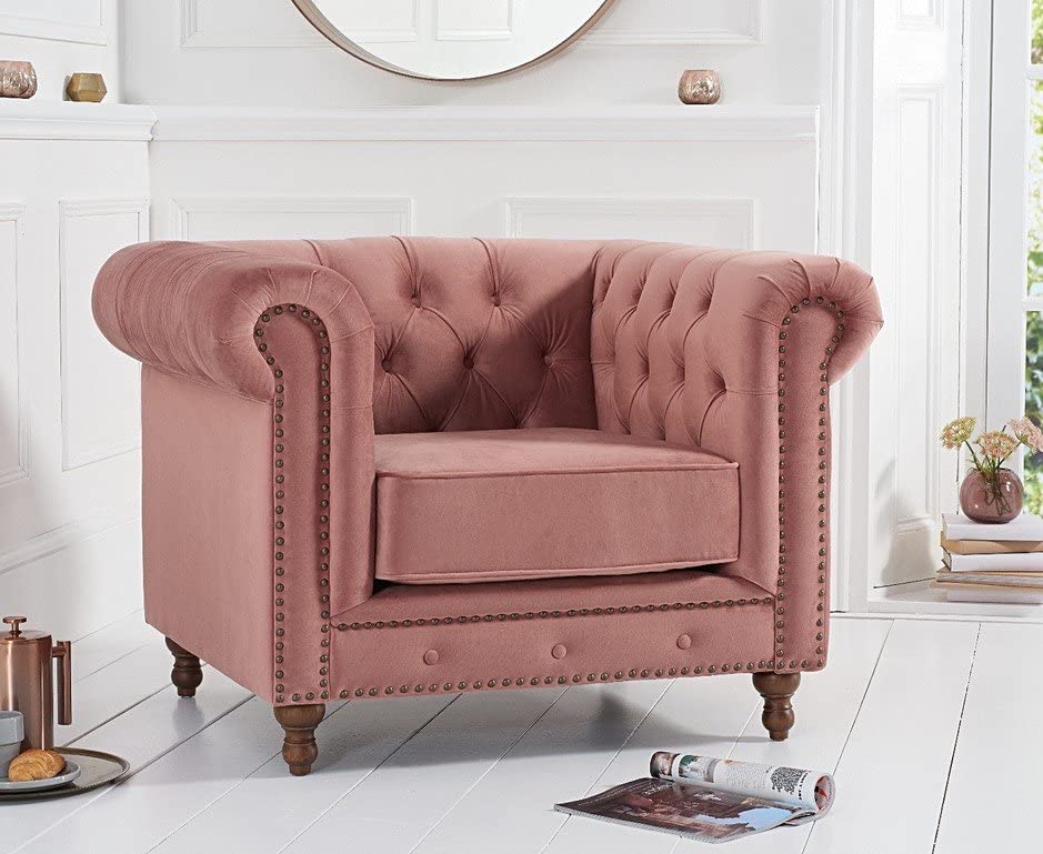 Wooden Modern Chesterfield Sofa for Living Room, Office Or Hallway, Single Seater Sofa for Bedroom Dime Store