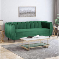 Thumbnail for Wooden Curved Design Handmade Sofa | Sectional Lounger Chaise Lounge Couch Leatherette Sofa Dime Store