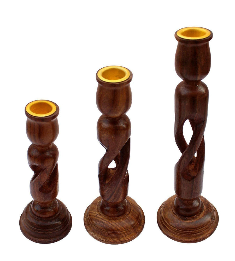 Wooden Pillar Candle Stand Candle Holders for Living Room, Table Centerpiece, Tealight Holder Candle Stand for Home Decoration Dime Store