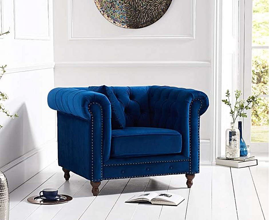 Wooden Modern Chesterfield Sofa for Living Room, Office Or Hallway, Single Seater Sofa for Bedroom Dime Store
