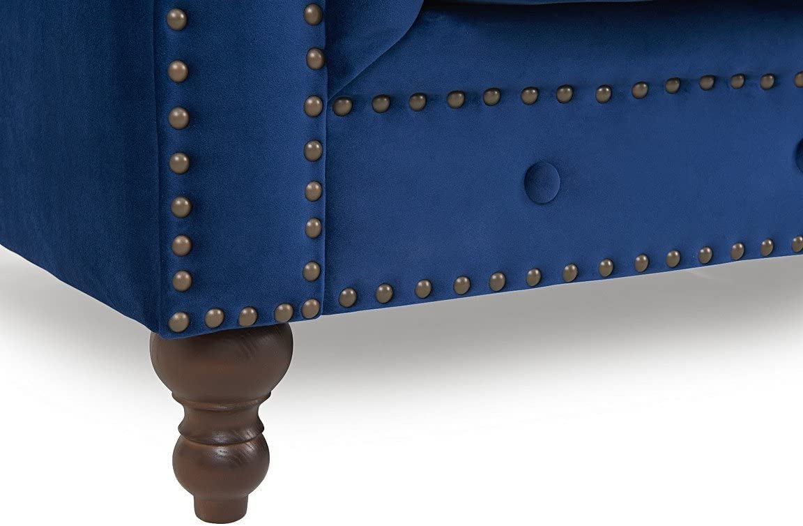 Wooden Furniture Velvet 3 Seater Leatherette Modern Chesterfield Sofa Couch Chaise Lounge Sectional Sofa for Living Room Office Guest Room Dime Store
