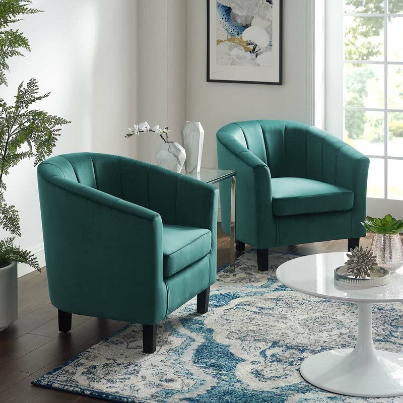 Wooden Sofa Upholstered Arm Chair Wingback Chair for Living Room High Back Wing Chair Cushioned Lounge Chair Single Seater Set of 2 Dime Store
