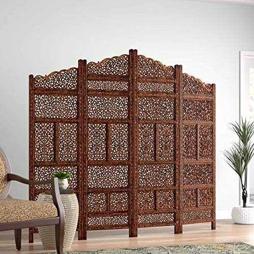 Wooden Handcrafted Partition for Living Room | Wooden Room Divider for Living Room | Wooden Partition for Office & Room | Wooden Room Separator Dime Store