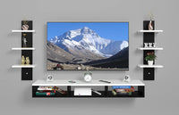 Thumbnail for Dime Store Wooden Foldable Wall Mounted TV Unit, Cabinet, with TV Stand Unit Wall Shelf for Living Room Wall Set Top Box Shelf Stand/TV Cabinet for Wall/Set Top Box Holder for Home/Living Room Ideal for TV Dime Store