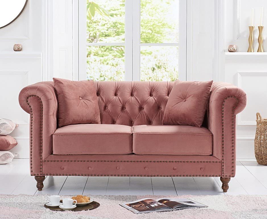 Wooden 2 Seater Chesterfield Sofa for Livingroom, Bedroom & Office | Modern Arm Chesterfield Sofa for Hallway Dime Store