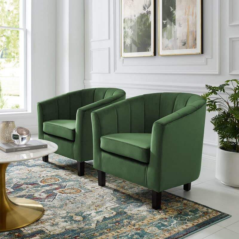 Wooden Sofa Upholstered Arm Chair Wingback Chair for Living Room High Back Wing Chair Cushioned Lounge Chair Single Seater Set of 2 Dime Store