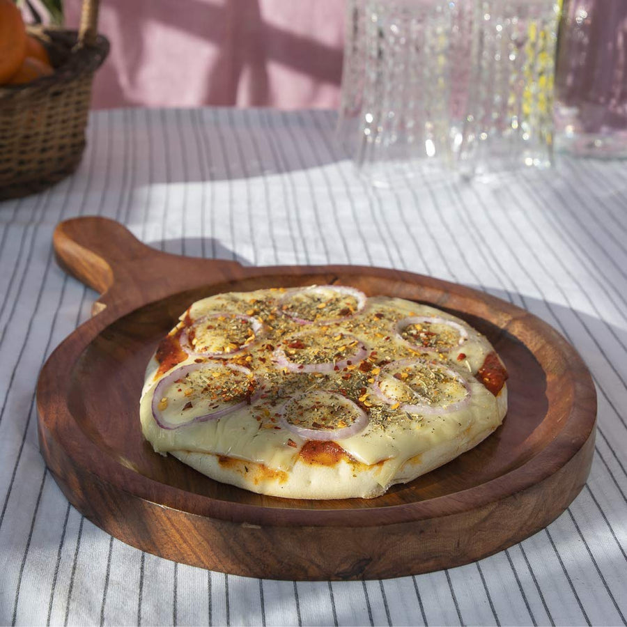 Wooden Handmade Pizza Serving Tray for Kitchen, Hotel & Restaurant | Platter for Kitchen, Wooden Pan Pizza Serve-Ware Dime Store