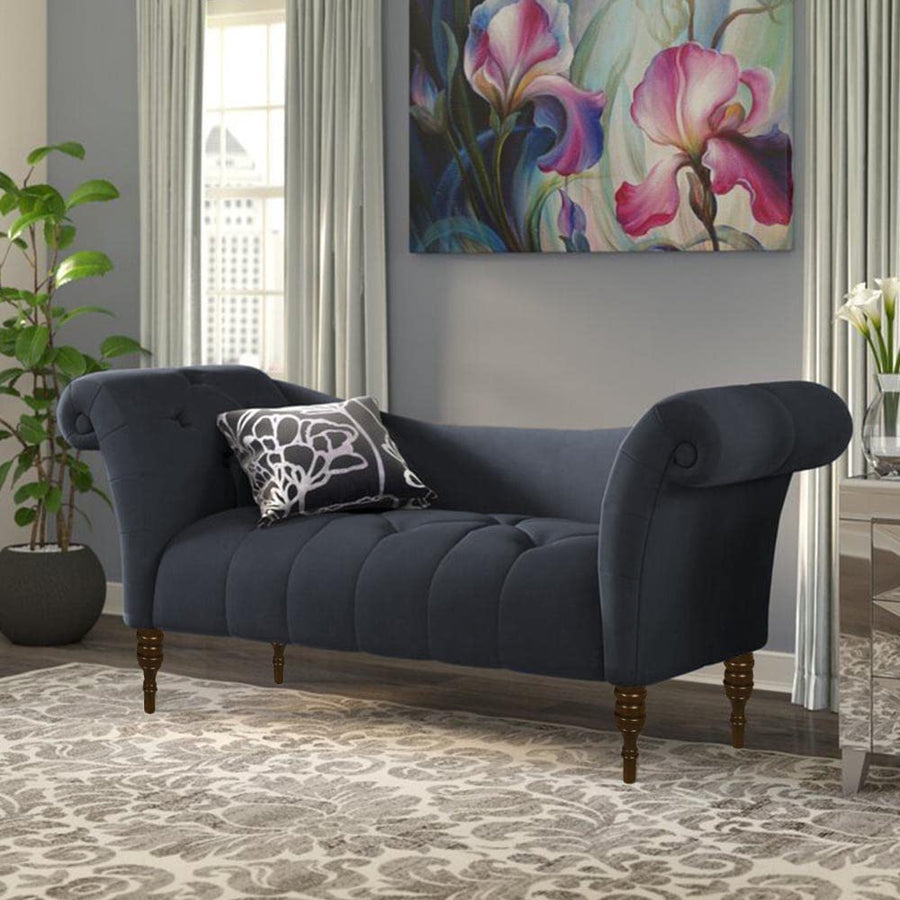 Wooden 2-Seater Settee Sofa Diwan Couch Chaise Lounge for Home and Living Room Dime Store