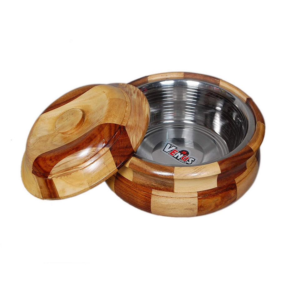 Wooden Casserole / Chapati Box for Kitchen , Hotpot Roti Box | Serving Casserole Set | Hotpot for Chapati | Dining Table Decoration Item Dime Store