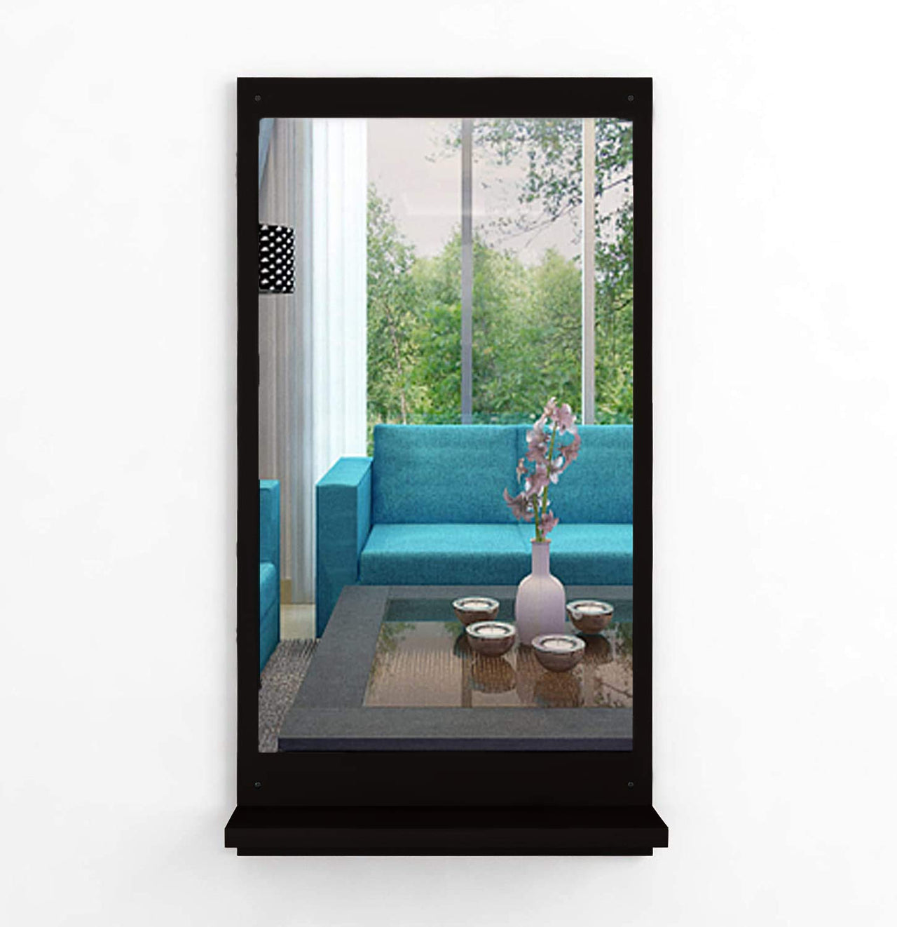 Wall Mirror with Shelf for Living Room Bedroom Dressing Mirror for Wall Decor Dime Store