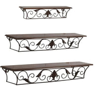 Thumbnail for Wrought Iron Wall Mount Bracket Shelf, Wall Shelf for Living room, Wall Rack for Office Home Decor Set of 3 Dime Store
