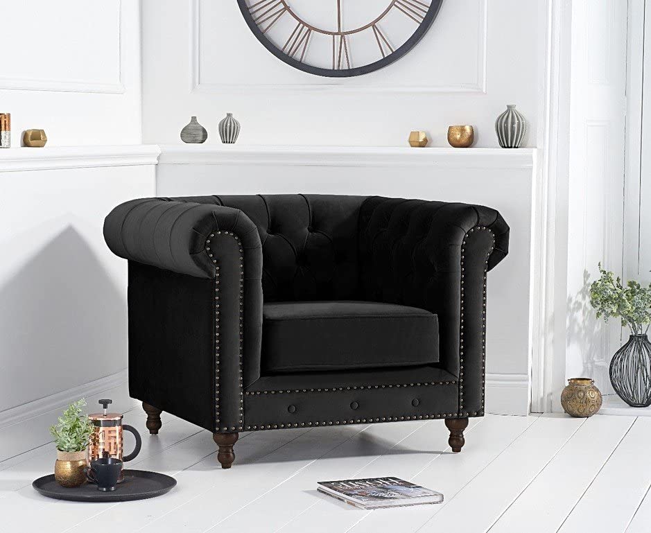 Wooden Modern Chesterfield Sofa for Living Room, Office Or Hallway, Single Seater Sofa for Bedroom Dime Store