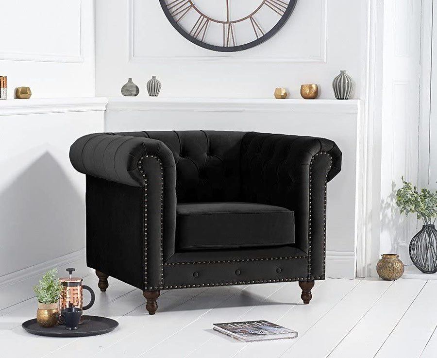 Wooden Modern Chesterfield Sofa for Living Room, Office Or Hallway, Single Seater Sofa for Bedroom Dime Store