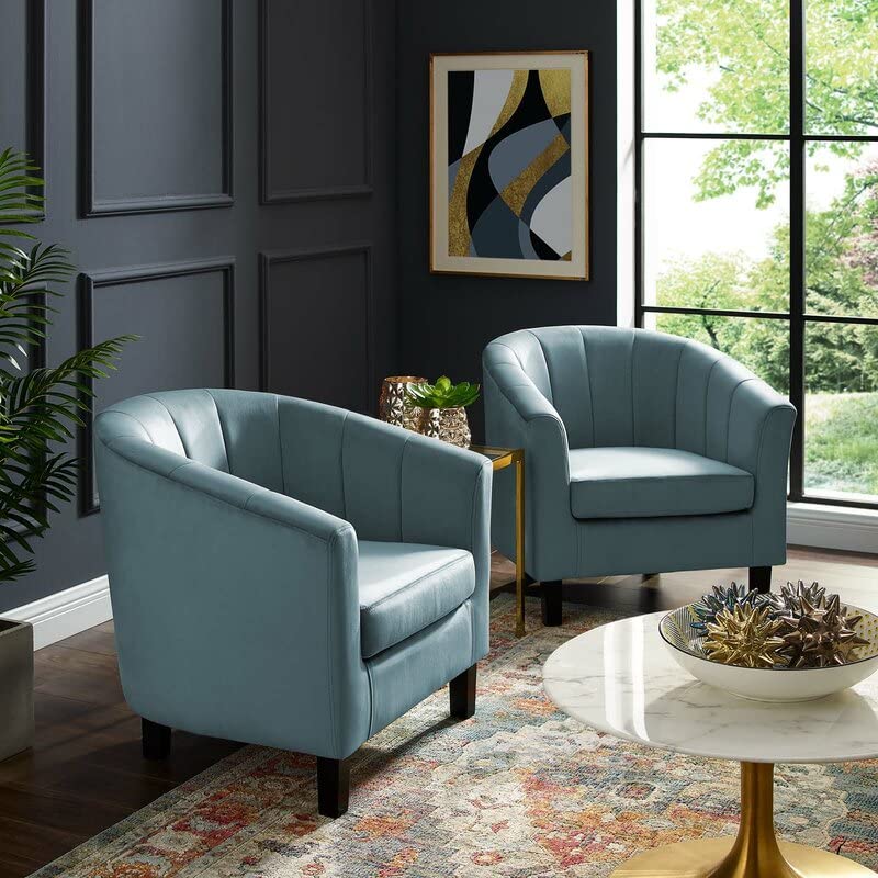 Wooden Sofa Upholstered Arm Chair Wingback Chair for Living Room High Back Wing Chair Cushioned Lounge Chair Single Seater Set of 2 Dime Store
