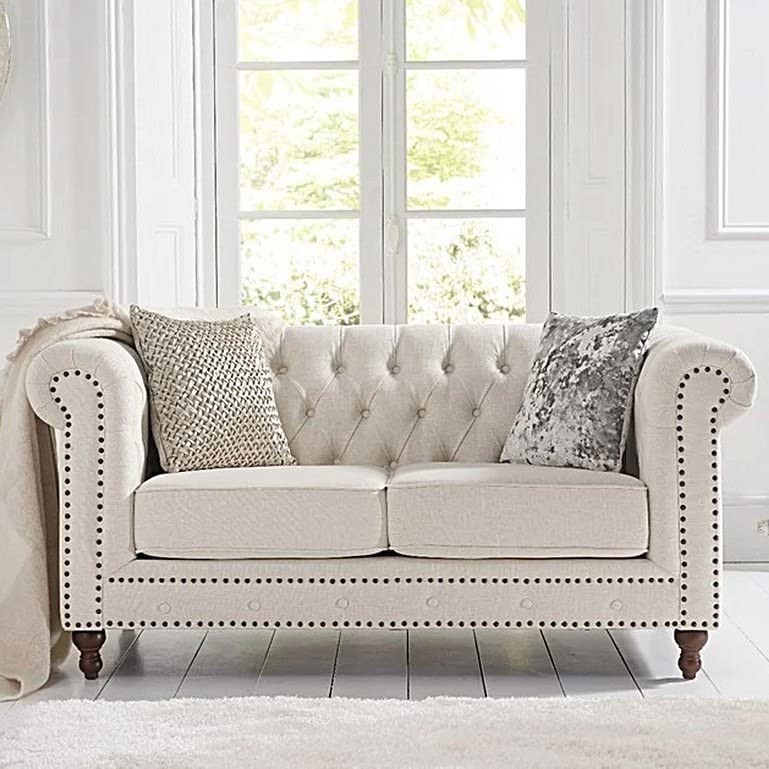 Wooden 2 Seater Chesterfield Sofa for Livingroom, Bedroom & Office | Modern Arm Chesterfield Sofa for Hallway Dime Store