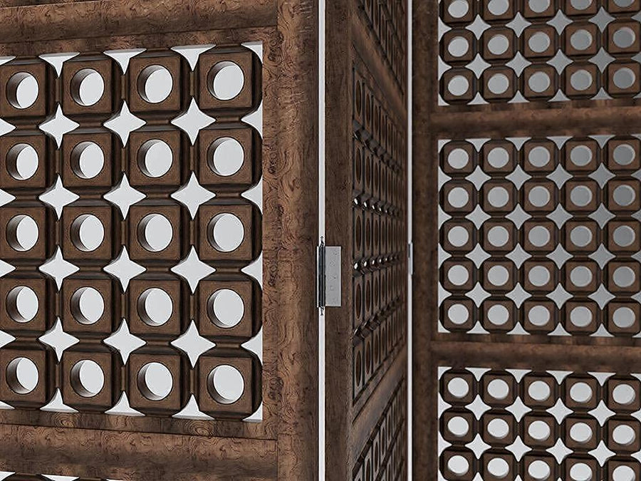 Wooden Freestanding Partition for Living Room & Office , Room Divider | Wall Screen for Decoration | Curtains for Bedroom | Traditional Partition Dime Store