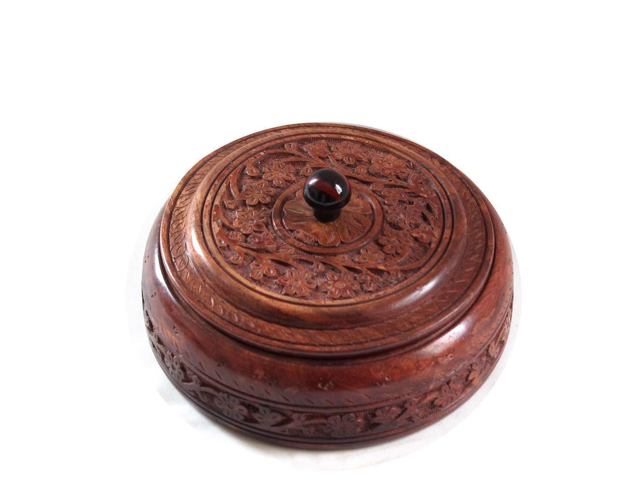 Handicraft Sheehsam Wood Dry Fruit Box for Food Storage, Spice Box, 4 Compartment Masala Box for Kitchen Dime Store