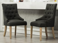 Thumbnail for Wooden Office Chair Handmade Button Tufted Teak Wood Wingback Chairs , Chair for Dining Table Dime Store