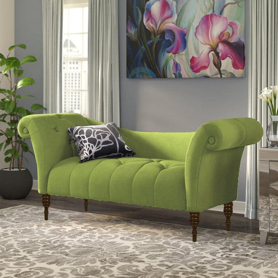 Wooden 2-Seater Settee Sofa Diwan Couch Chaise Lounge for Home and Living Room Dime Store