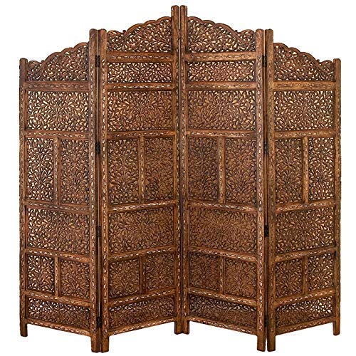 Wooden Handcrafted Partition for Living Room | Wooden Room Divider for Living Room | Wooden Partition for Office & Room | Wooden Room Separator Dime Store