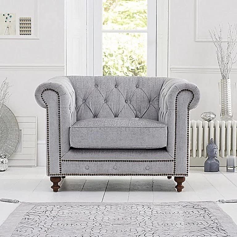 Wooden Modern Chesterfield Sofa for Living Room, Office Or Hallway, Single Seater Sofa for Bedroom Dime Store