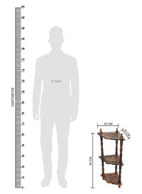 Thumbnail for Wooden Mini 3-Tier Side Corner for Livingroom & Home Decoration Folding Handmade Corner Shelf Dime Store