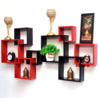 Thumbnail for Wooden Intersecting Wall Mount Shelves | Wall Shelf for living Room, Wall Book ,Shelf Set of 8 Wall Decoration Dime Store