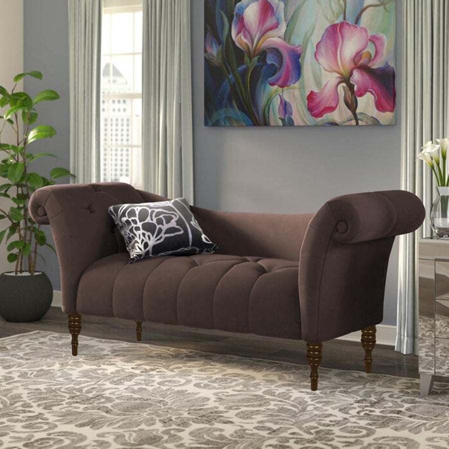 Wooden 2-Seater Settee Sofa Diwan Couch Chaise Lounge for Home and Living Room Dime Store