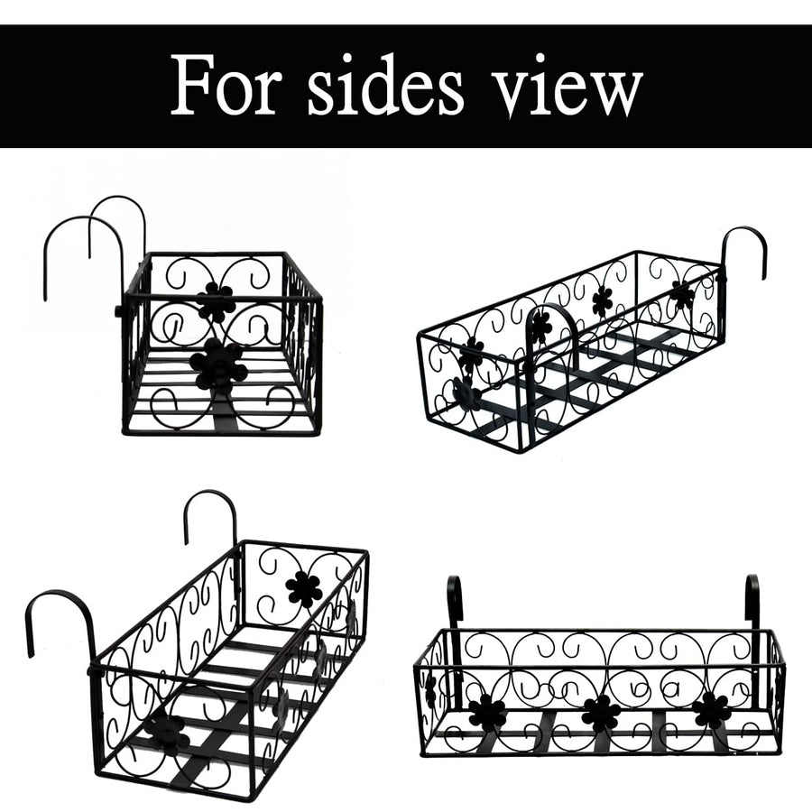 Dime Store Hanging Basket for Railing Fence Over The Balcony Grill Rack Terrace Railing Basket, Plant Hanging Holder Indoor Outdoor Plant Stand Dime Store