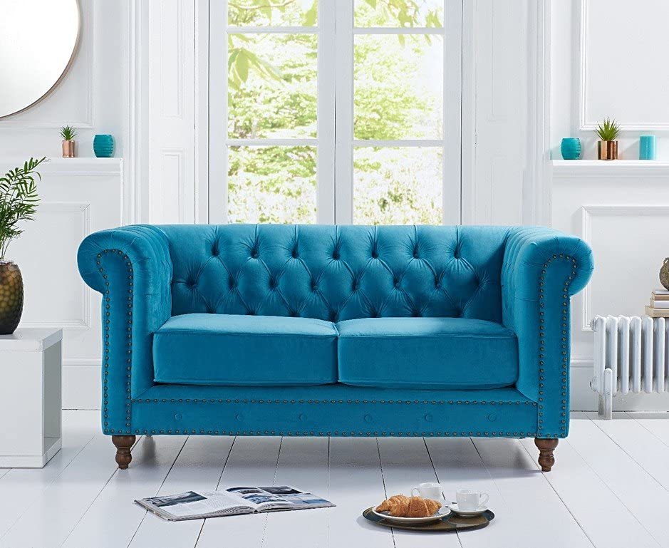Wooden 2 Seater Chesterfield Sofa for Livingroom, Bedroom & Office | Modern Arm Chesterfield Sofa for Hallway Dime Store