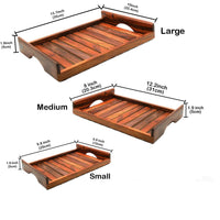 Thumbnail for Wooden Serving Tray , Multipurpose Tray , Tray for Decoration & kitchen or Tea Table | Kitchen Decoration Platter Dime Store
